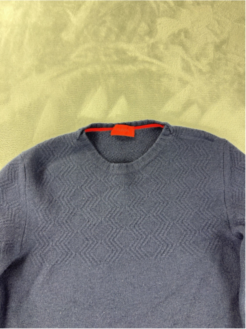 Isaia Napoli 100% Cashmere Navy Blue Sweater Mens Size Small - Picture 9 of 16